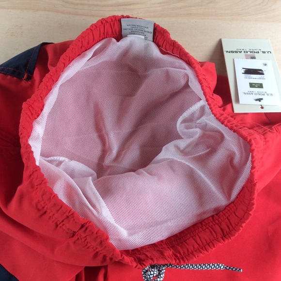 U.S. Polo Assn. Boys Swim Shorts Swim Trunks Size XL 14-16 Red Blue NWT - Picture 7 of 12